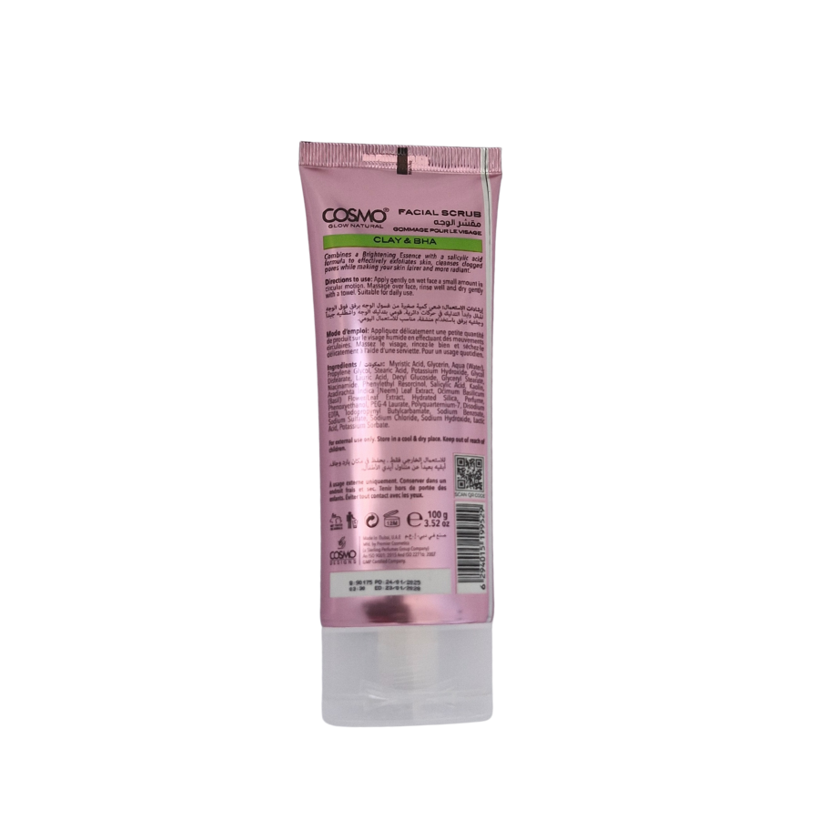 Cosmo Glow Natural Facial Scrub with Clay & BHA