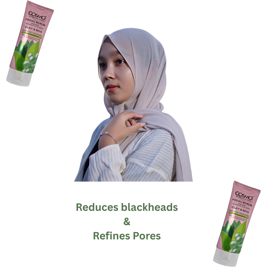 Cosmo Glow Natural Facial Scrub with Clay & BHA