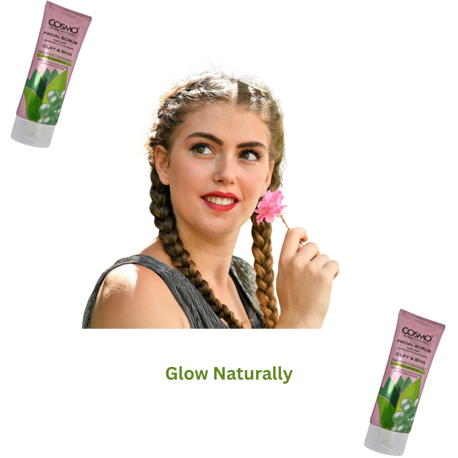 Cosmo Glow Natural Facial Scrub with Clay & BHA