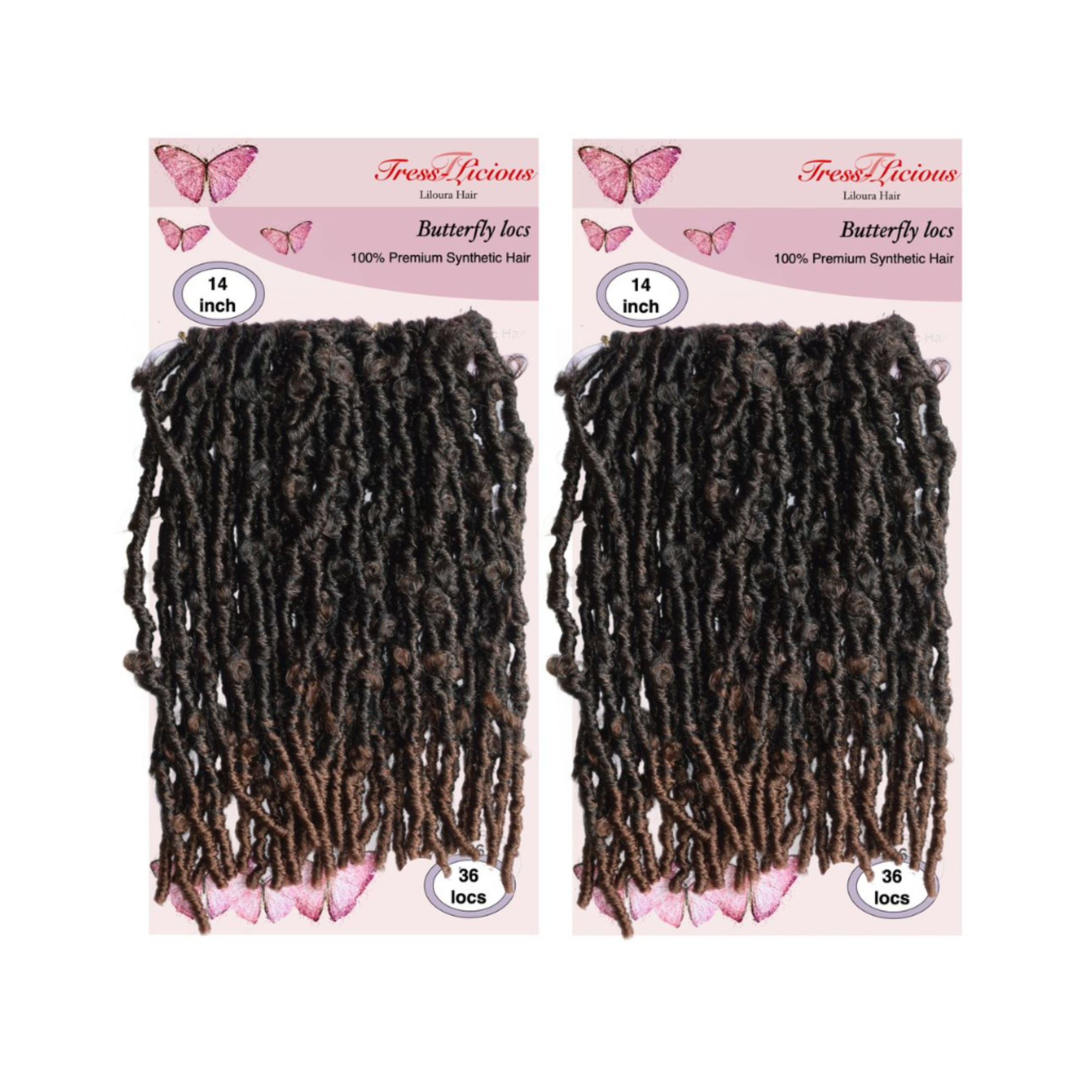 Butterfly Locs - Tress-Licious - 14 inch - (Pack of 2) - 1B/30
