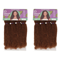 Two packs of 'Natural Twist' hair extensions on a white background with purple packaging.