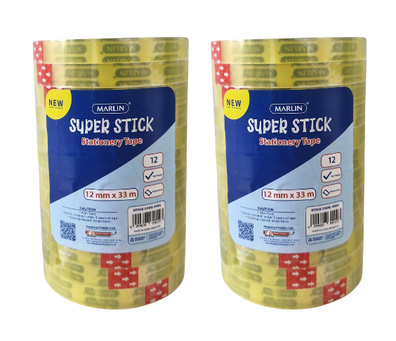 Marlin Super Stick Stationery Tape 12s (2 Pack)
