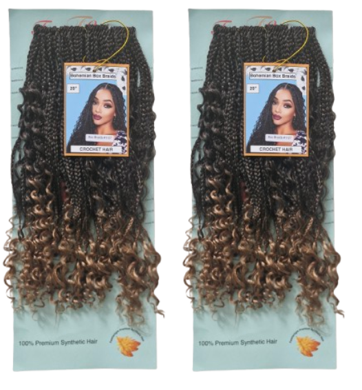Box Braids Crochet - 20 inch - (Pack of 2) - #1/27